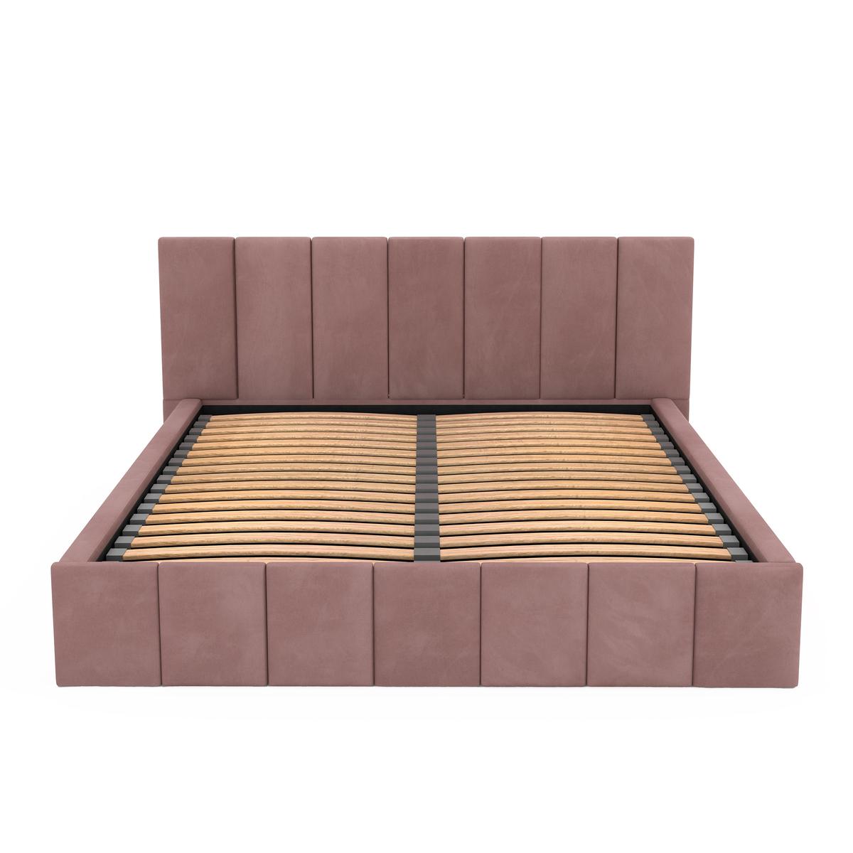 Łóżko tapicerowane 160x200 premium z pojemnikiem do sypialni różowe wezgłowie 107 cm nr. 16