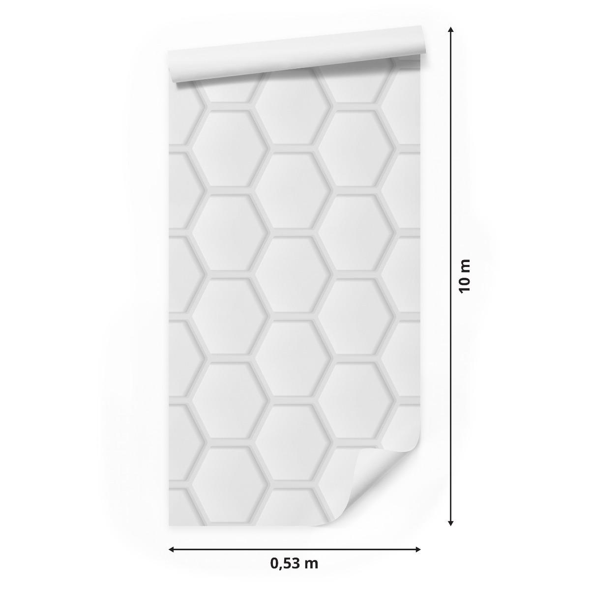 Tapeta do Salonu HEKSAGONY Kształty Dekor Efekt 3D  nr. 2