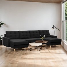 Narożnik sofa kanapa typ U Blank czarna - Miniaturka zdjęcia nr 2