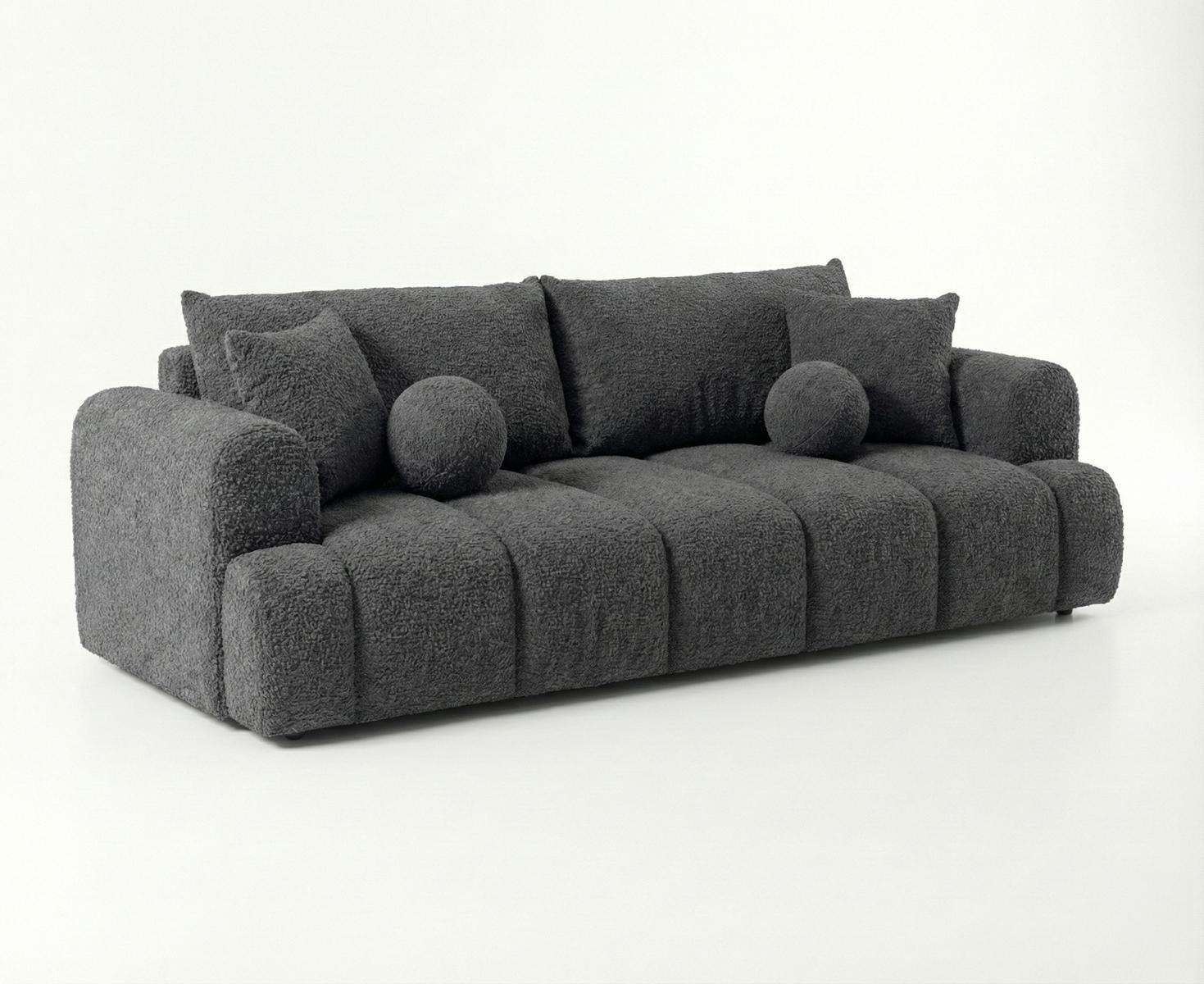 Kanapa z funkcją spania Mediolan 250x112x90 cm LOOP rozkładana trzyosobowa sofa ciemnoszara nr. 3