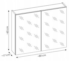 Szafka z lustrem 80 cm oak z gniazdkiem do łazienki  - Miniaturka zdjęcia nr 7