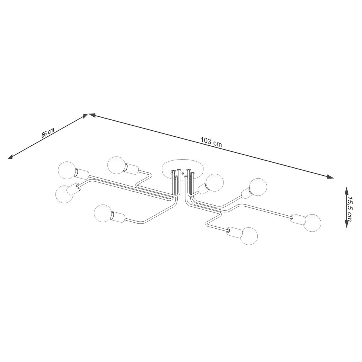 Żyrandol VECTOR 15.5x56x103cm nowoczesna lampa wisząca czarna E27 do salonu nr. 5