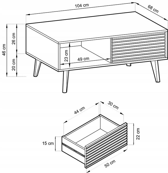 Ława L104 system WILLOW Dąb artisan / czarny nr. 4