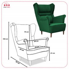 Zestaw wypoczynkowy ZOJA sofa + 2 fotele zielone do salonu  - Miniaturka zdjęcia nr 6