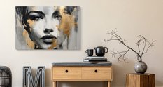 Obraz Do Sypialni Złoty PORTRET Kobiety Styl Glamour Abstrakcja 120x80cm - Miniaturka zdjęcia nr 9