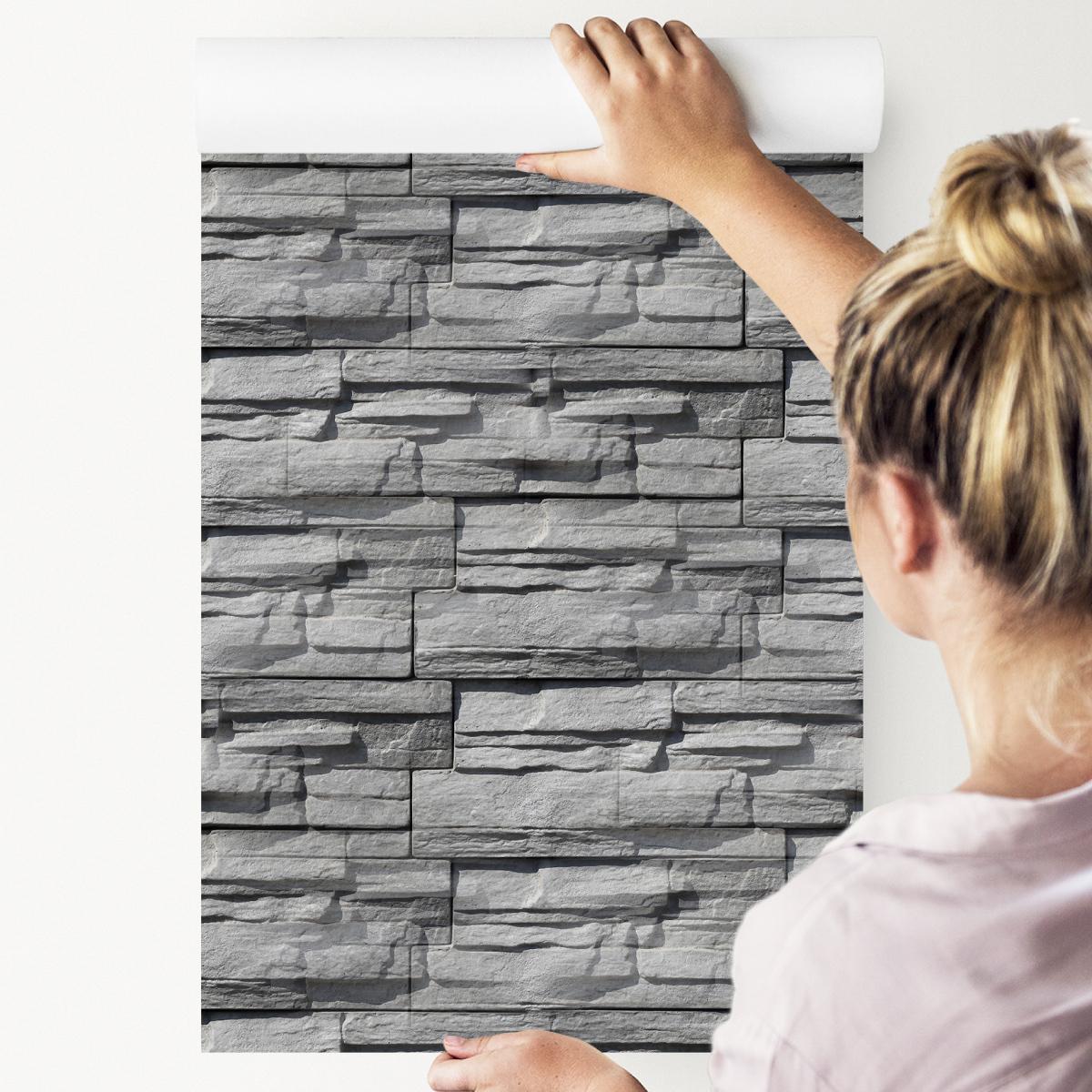 Tapeta KAMIEŃ Łupek Do Sypialni CEGŁA 53x300 Dekoracja z Modnym Efektem 3D nr. 3