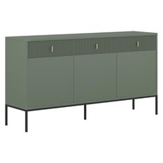 Komoda Maggiore 154 cm do sypialni garderoby smoke green czarny złoty - Miniaturka zdjęcia nr 1