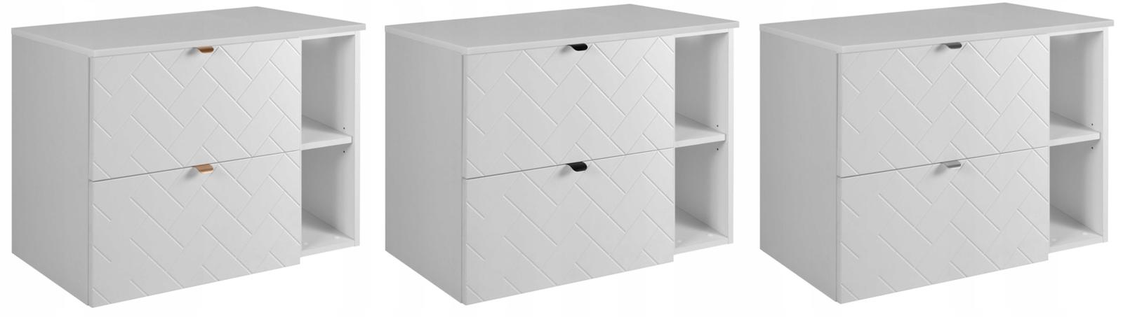 Szafka łazienkowa TREND 80 cm z regałem i blatem biały dąb craft nr. 7