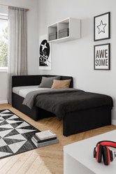 Sofa rozkładana dziecięca Viluś 108x81x78 cm narożnik jednoosobowy do pokoju z funkcją spania i przechowywania dla dzieci grafit - Miniaturka zdjęcia nr 3