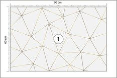 Fototapeta Do Sypialni Złoty Wzór GEOMETRYCZNY Abstrakcja Efekt 3D - Miniaturka zdjęcia nr 2