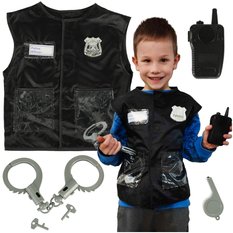 Kostium strój karnawałowy przebranie policjant zestaw 3-8 lat dla dziecka 41x54x3 cm
