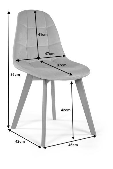 Krzesło tapicerowane skandynawskie welurowe VEGAS różowy nr. 9