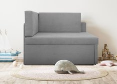 Narożnik jednoosobowy Viluś 108x81x78 cm sofa jednoosobowa do pokoju salonu z funkcją spania i przechowywania dla dzieci szary - Miniaturka zdjęcia nr 3
