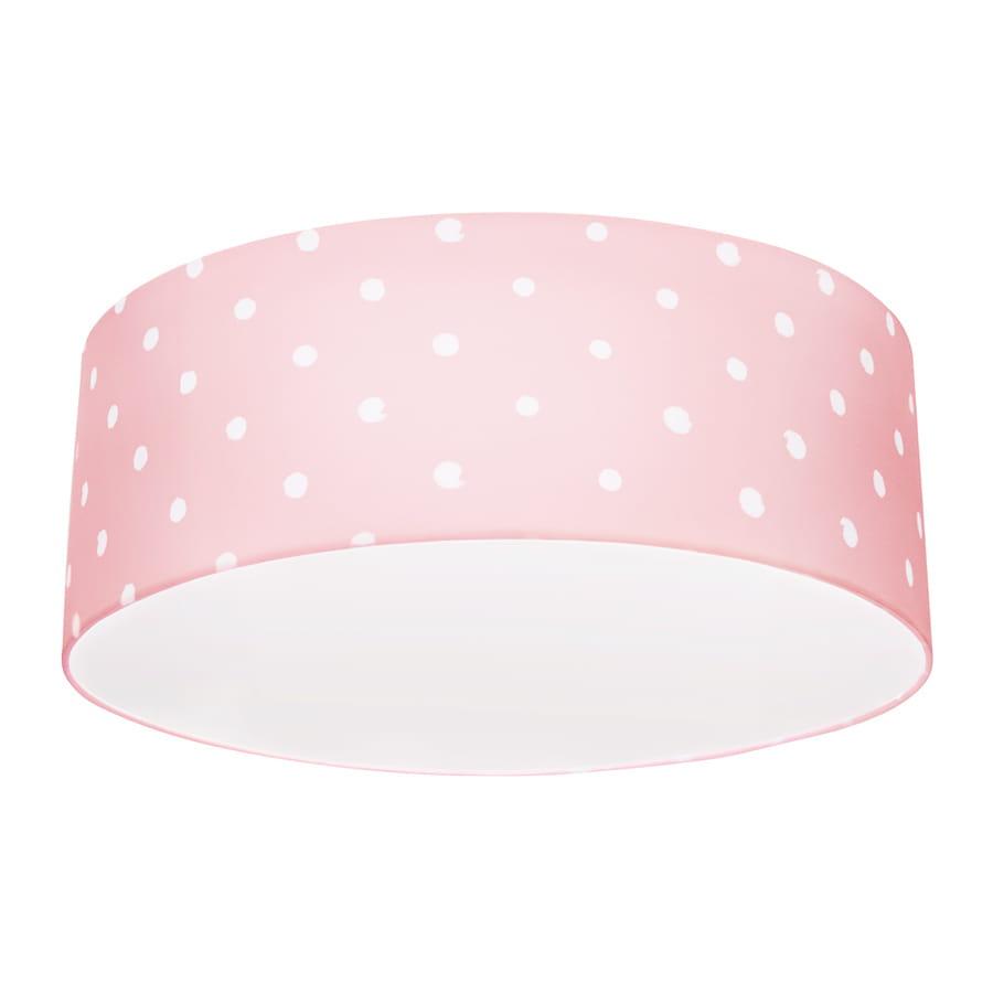 Plafon Lovely Dots 40 cm lampa sufitowa w kropki różowy drewno olejowane nr. 2