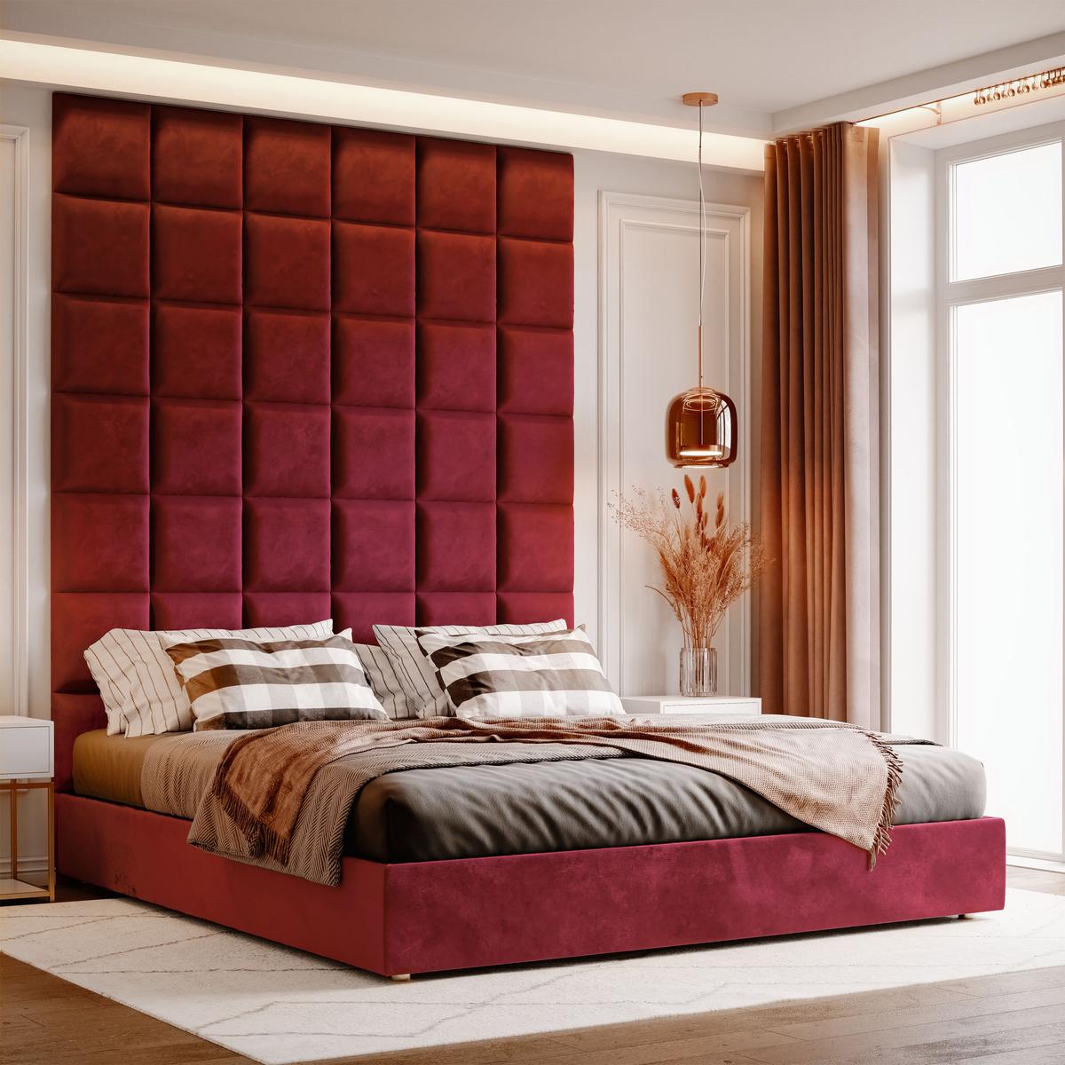 Panele tapicerowane 40x40 na ścianę magic velvet bordowy nr. 5
