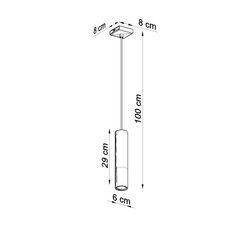 Lampa wisząca LOOPEZ 1 czarny/chrom 100x8x8cm nowoczesna G10 do salonu - Miniaturka zdjęcia nr 4