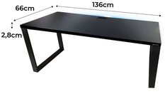 Biurko gamingowe model 2 Top 136x66x2.8 cm czarne led stabilne loftowe metalowe do pokoju gracza - Miniaturka zdjęcia nr 2