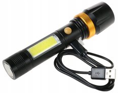 Latarka 14 cm CREE LED 10W z funkcją zoom czarna - Miniaturka zdjęcia nr 3