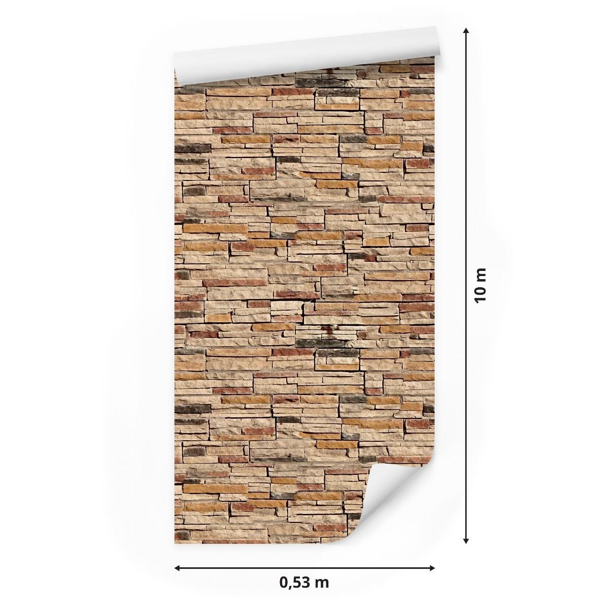 Tapeta Flizelinowa KAMIEŃ ŁUPEK Cegła Modny Wzór 53x1000  nr. 2