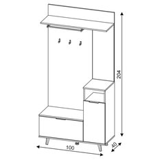 Garderoba Nordic 100 cm do przedpokoju dąb coast evoke biały - Miniaturka zdjęcia nr 5