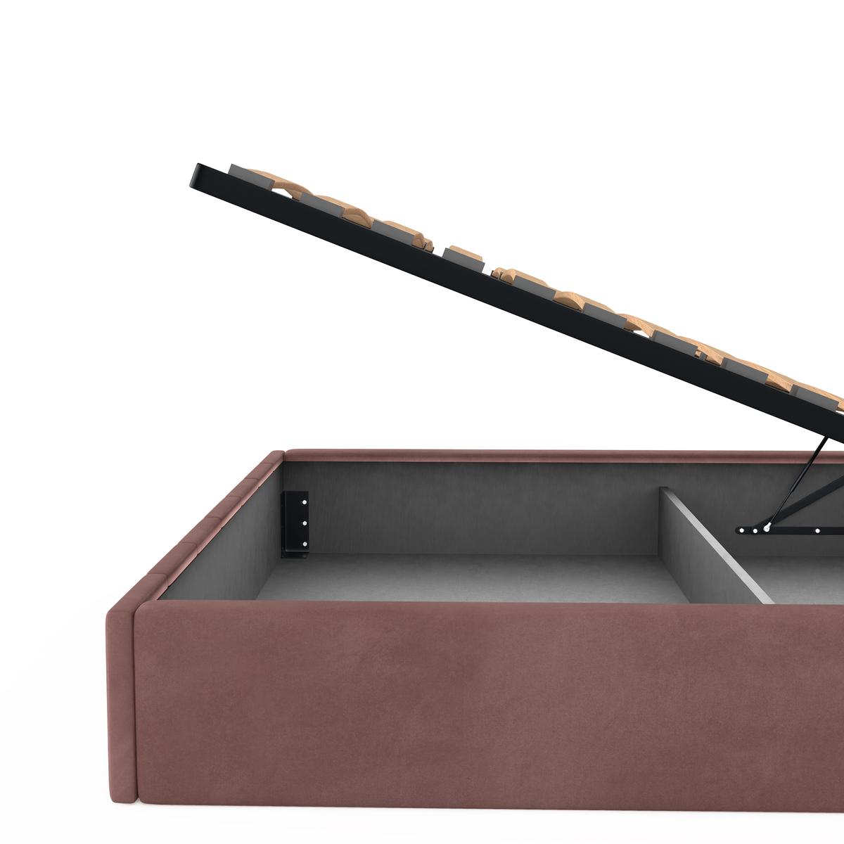 Łóżko tapicerowane 140x200 premium z pojemnikiem do sypialni brudny róż wezgłowie 107 cm nr. 13