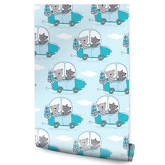 Tapeta Do Pokoju Dzieci Misie Wilki AUTKA Chmurki 53x1000  - Miniaturka zdjęcia nr 1