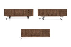 Szafka RTV 200x45x66 cm z drzwiami przesuwanymi i szufladami płyta fornirowana orzech amerykański do salonu - Miniaturka zdjęcia nr 2