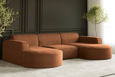 Sofa MODENA STUDIO U 299x78x165 cm w kształcie U bez funkcji spania do salonu NEVE miedziany - Miniaturka zdjęcia nr 2