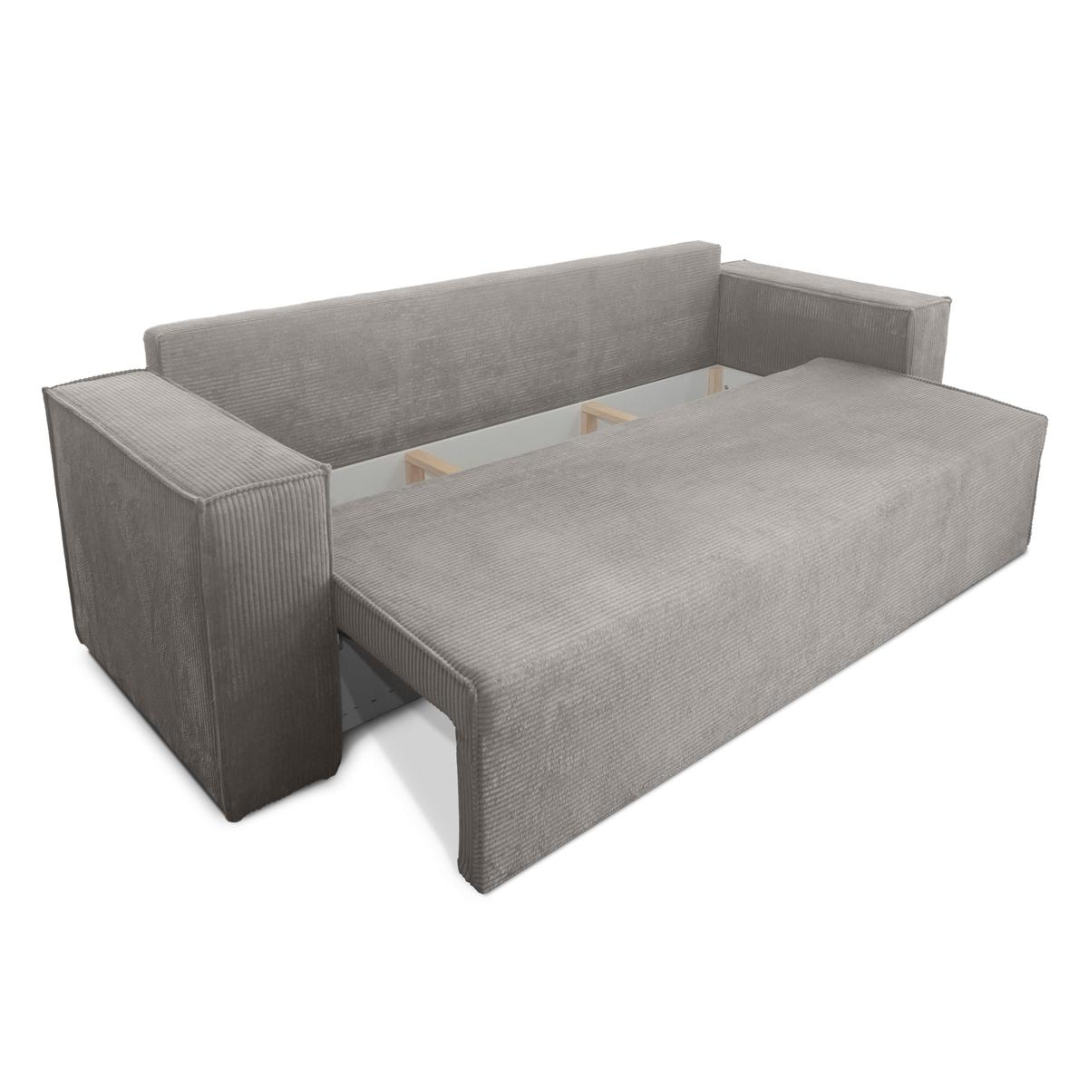 Kanapa Verona 248x96x93 cm z funkcją spania i pojemnikiem sztruks szary do salonu nr. 6