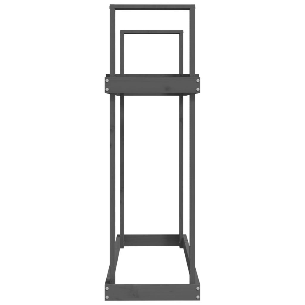 Stojak na drewno, szary, 110x35x108,5 cm, lite drewno sosnowe nr. 6