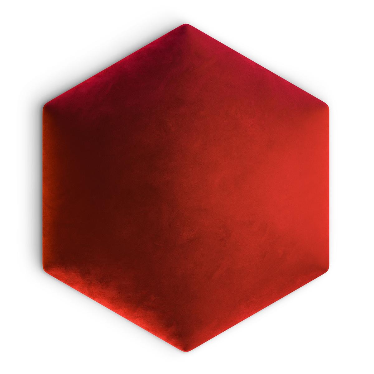 Panele tapicerowane  26x30 cm hexagon magic velvet czerwony nr. 2