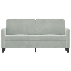 Sofa 158x77x80 cm 2-osobowa wygodna tapicerowana aksamitem jasnoszara do salonu - Miniaturka zdjęcia nr 3