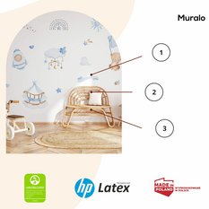 Naklejki Na Ścianę Dla Dzieci Misie Niebieskie 120x60 Boho ZESTAW - Miniaturka zdjęcia nr 3