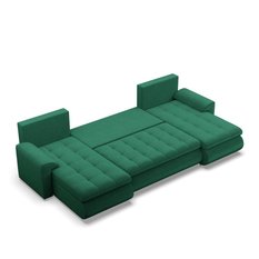 Narożnik FORESTA 300x200x89 cm z funkcją spania w kształcie U duży velvet butelkowa zieleń  - Miniaturka zdjęcia nr 3
