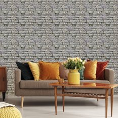 Tapeta Do Salonu Szara CEGŁA Kamień Mur Efekt 3D 53x1000  - Miniaturka zdjęcia nr 6