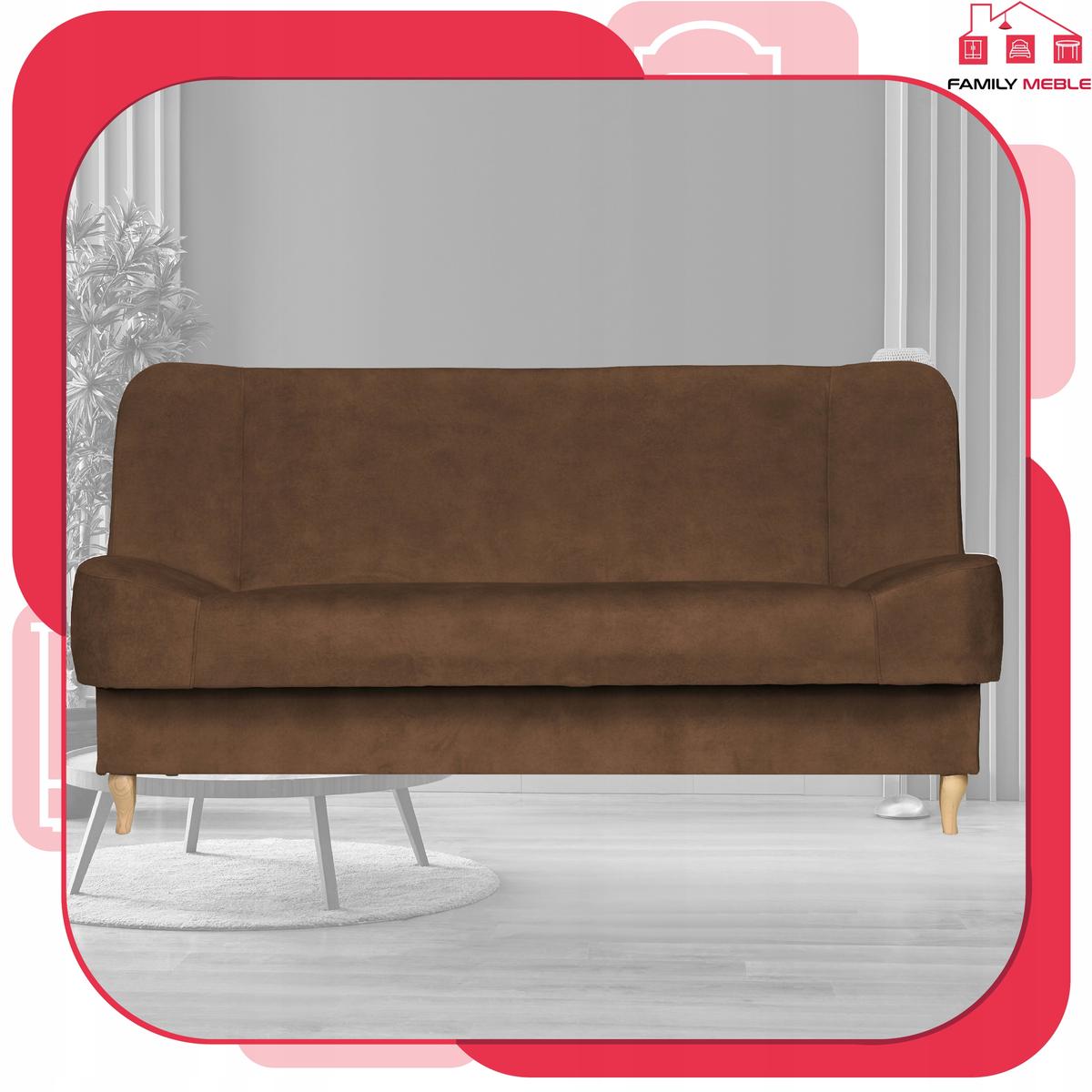 Wersalka SARA 200x95 cm brązowa rozkładana kanapa z pojemnikiem sofa do salonu Aura nr. 2