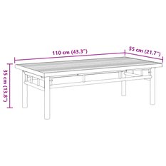 Stolik kawowy 110x55x35 cm bambusowy do salonu lub na balkon - Miniaturka zdjęcia nr 8