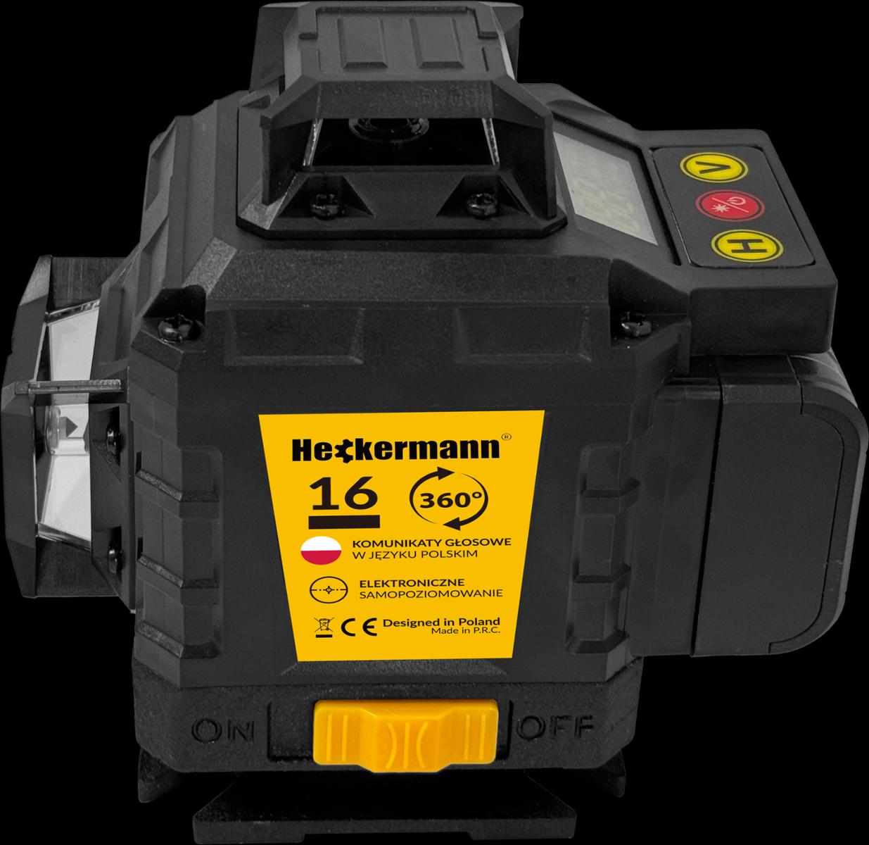 Zestaw: Poziomica laserowa Heckermann 16 linii SPL016 + Tripod + Tarcza + Okulary nr. 4