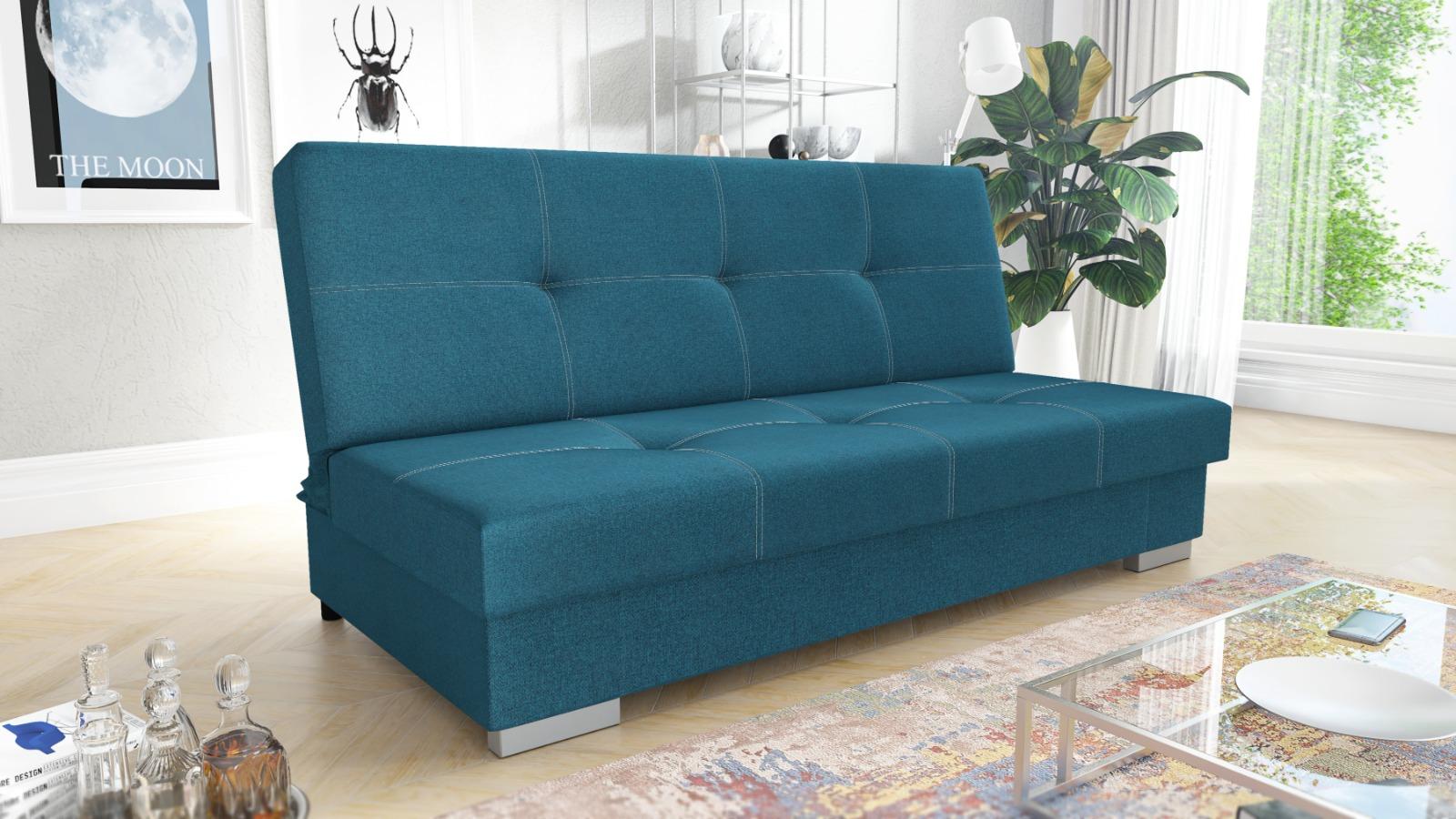 Wersalka Axel 90x195x91 cm do salonu rozkładana tkanina obiciowa malmo turkus nr. 2
