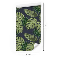 Tapeta do salonu egzotyczne liście monstera zieleń, dekoracja do salonu - Miniaturka zdjęcia nr 2