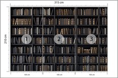 Fototapeta Do Biura BIBLIOTECZKA Styl Vintage Książki Efekt 3D - Miniaturka zdjęcia nr 2