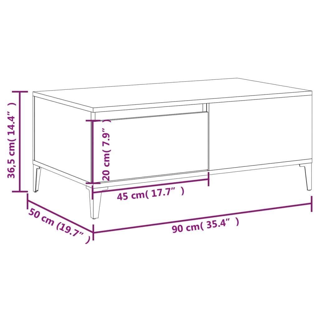 Stolik kawowy 90x50x36,5 cm z praktyczną szufladą czarny do salonu nr. 10