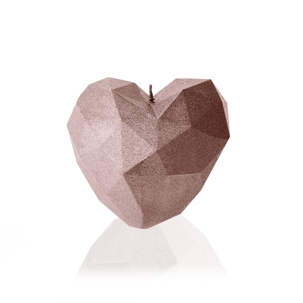 Świeca Heart Low-Poly Rose Gold