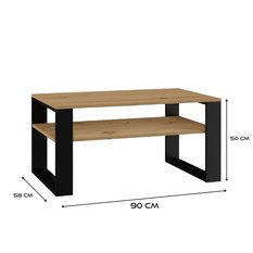 Stolik kawowy 90x58x50 cm MODERN ława nowoczesna do salonu dąb artisan/czarny - Miniaturka zdjęcia nr 6