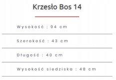 Krzesło BOS 14 40x43x96 cm z drewna litego tapicerowane do jadalni białe ciemnoszare obicie - Miniaturka zdjęcia nr 3