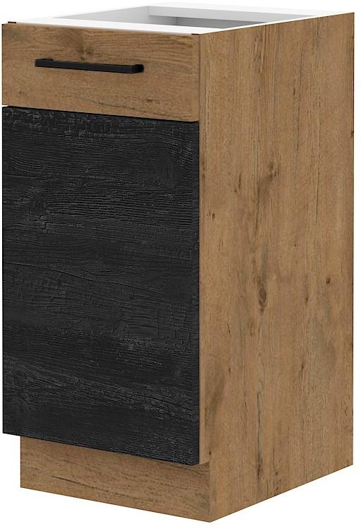 Szafka kuchenna 40x52x82 cm dolna z półką z cichym domykiem dark wood i dąb lancelot do kuchni