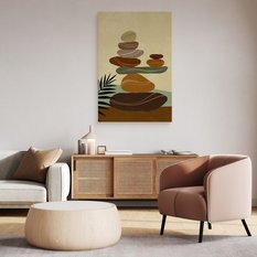 Duży Obraz Do Sypialni Styl Boho Kamienie Posąg Abstrakcja 80x120cm - Miniaturka zdjęcia nr 6