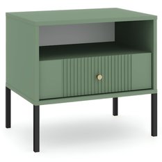 Szafka nocna Iseo 54 cm do sypialni smoke green czarne - Miniaturka zdjęcia nr 1