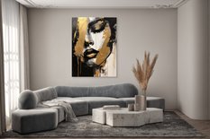 Obraz Do Salonu ZŁOTY Portret Kobieca Twarz Styl Glamour Abstrakcja 80x120cm - Miniaturka zdjęcia nr 7