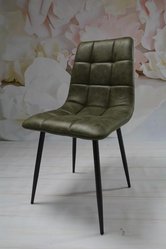 Zestaw krzeseł DEVER TAUPE 43x88x55 cm krzesło do jadalni salonu zielony czarne nogi - Miniaturka zdjęcia nr 5